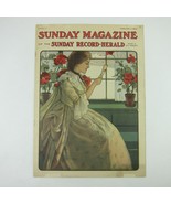 Sunday Record Herald Magazine Woman Reads Valentine Red Flowers Antique ... - £79.92 GBP