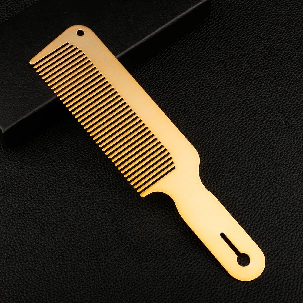 Men Hairstyle Comb Titanium Steel  Hairdressing Cutting Comb Thin Flat Top Clipp - $50.53