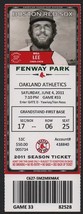 OAKLAND ATHLETICS BOSTON RED SOX 2011 TICKET ADRIAN GONZALEZ HR JACOBY E... - $2.50