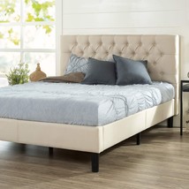 Full, Taupe, Zinus Misty Upholstered Platform Bed Frame, Mattress Foundation, - $436.98