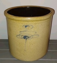 Antique 2 Gallon Bee Sting Bullseye Target Salt Glazed Stoneware Crock - $175.80 CAD