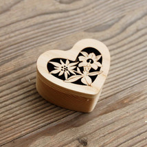 Wooden Heart Jewellery Box,Valentine&#39;s Day Gift for Women, Mother&#39;s Day Gifts, U - £15.92 GBP