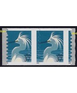 3829 2-Way Misperf/Diecut Shift Error / EFO Pair &quot;Snowy Egret&quot; Mint NH - $20.50 CAD