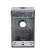 Open box-Commercial Electric 3/4&quot; 3-Hole1-Gang Box  Gray  Wet Rated - 43... - £2.32 GBP