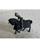 Vintage Marx Playset Silver Knight And Black Horse Figure 3” - $1.97