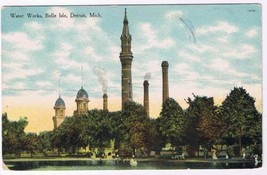 Michigan Postcard Detroit Belle Isle Water Works - £2.28 GBP