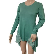 LOGO Sweater XXS Cashmere Blend Sage Asymmetric Tunic Lace Fairy LORI GO... - £19.23 GBP