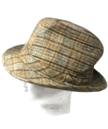 Dobbs Wool Fedora Size 7 1/4  Vintage Brown Rust Plaid Tweed GrandPa Hat... - £19.74 GBP