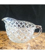 Oval Cream Pitcher Clear Depression Glass Diamond Design Starburst on Bo... - £6.21 GBP