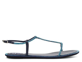 NIB 100% AUTH Rene Caovilla Amalia Blue Satin Embellished Sandals $1050 ... - £309.84 GBP