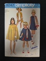 Simplicity Sewing Pattern #9247 Children&#39;s Dress Cape Sz 7 1960s Vintage... - $186.77 MXN
