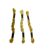 3 DMC Pearl Cotton #3 Yellow 15 M Skein Coton Perle for Needlepoint Arti... - £4.89 GBP
