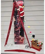 Vtg 94 Mr Christmas Stepping Santa Ladder Climbing Animated Musical Ligh... - €51,04 EUR