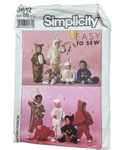 Simplicity 0612 Childrens Costumes Size BB 1-4 Bunny Tiger Clown Witch  3 more - £4.60 GBP