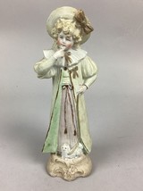 Antique Bisque Porcelain Figurine Of A Young Child And A Dog - 9”H - £13.72 GBP