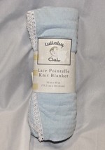 LULLABY CLUB LACE POINTELLE KNIT BLANKET COTTON 30&quot; X 40&quot; BOY GIRL SOFT ... - £35.60 GBP