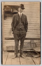 RPPC Dapper Gentleman With Handsome Smile Real Photo Postcard S23 - £10.96 GBP