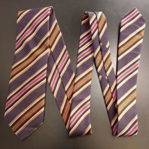 JZ Richards Mens Necktie Tie Purple Lavender Blue Black Orange Stripes S... - £15.43 GBP