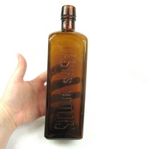 Antique Amber Glass Bottle 9.5&quot; Embossed Lash&#39;s Bitters Natural Tonic La... - £31.59 GBP