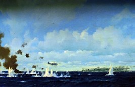 Painting Battle of Midway. War Art Repro Giclee Canvas - £7.58 GBP+