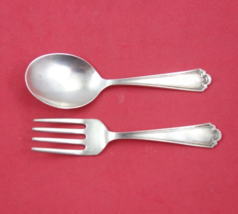 Pattern Unknown by Webster Sterling Silver Baby Set 2-pc 3 3/4&quot; - £80.70 GBP