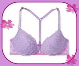 38DD Purple DaisyLace FrontClose T ExtremeLift Victorias Secret Plunge PU UW Bra - £31.59 GBP