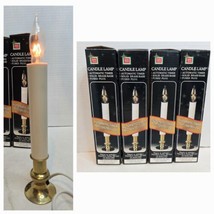 Vintage 2002 Set of 4 Candlesticks Candle Lamp Brass Automatic Timer Chr... - £17.37 GBP