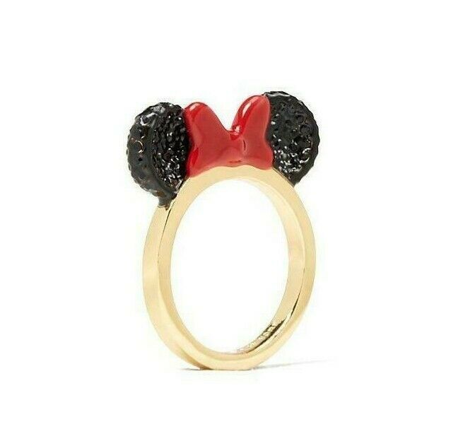 Primary image for Kate Spade X Disney Minnie Mouse Ears Limited Edition Gold Plate Ring Pave 