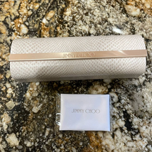 Jimmy Choo NEW Glasses Case and Cleaning Cloth White Snake Print Magnetic Close - £18.54 GBP
