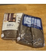 (2) Vtg Burlington House Metallic Crepe Drapery Panels Pinch Pleated 25x84” - $940.64 MXN
