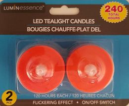 Halloween Flickering LED Tealight Candles w Batteries 2/Pk Select Black Orange - £2.36 GBP
