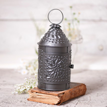 10&quot;  Revere Lantern - Punched Tin Metal Tealight Candle Holder - USA Han... - £14.90 GBP