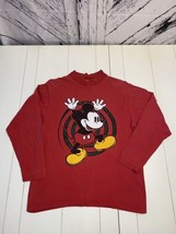 Mickey &amp; Co. Long Sleeve Shirt Adult Mickey Hypnosis Red (M) Vtg Unisex - $34.99
