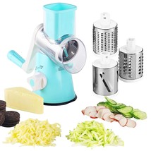 Rotary Cheese Grater - 3-In-1 Stainless Steel Manual Drum Slicer, Rotary... - £38.31 GBP