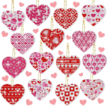 15 Valentine&#39;S Day Diamond Painted Keychains Diamond Painted Ornaments 5D DIY Di - £10.95 GBP