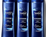 3 Pack Suave Men Refreshing Body Face Wash All Day Fresh Scent 15oz - £17.32 GBP