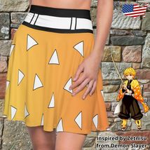Zenitsu Skater Skirt Demon Slayer Inspired Anime Clothing Manga Cosplay ... - $36.99+
