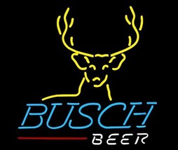 Busch Light Deer Real Glass Light Neon Sign 16&quot;x15&quot; - £109.30 GBP