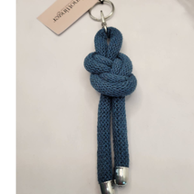 Figure 8 Knotted Rope Keyring Key Chain Bag Charm Peacock Blue - £11.84 GBP