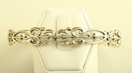 Vintage Sterling Silver Carolyn Pollack Filigree Swirl Cuff Bracelet - £71.22 GBP