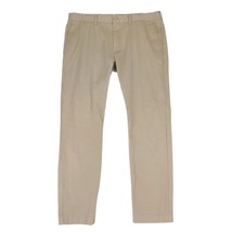 J CREW Men&#39;s 36x32 The Driggs Slim Fit Narrow Leg Chino Tan Cotton Khaki Pants - £16.74 GBP