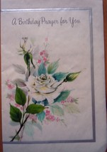 Vintage American Greeting Parchment Birthday Prayer Card 1960s Unused - $1.99