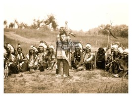 Native American Indian Treaty Talks In Dakota 5X7 Sepia Photo - £8.86 GBP
