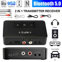 Bluetooth 5.0 Receiver Transmitter Wireless 3.5Mm Aux Nfc To 2 Rca Audio Adapter - £19.95 GBP