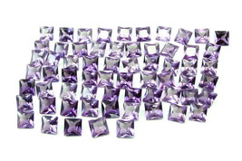 Feine Qualität 82Ct 65pc Menge Lila Cubic Zirkonia Quadrat Facettiert Ed... - $30.60