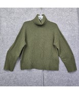 J. CREW Turtleneck Sweater Women Small Green Supersoft Yarn Knit Wool Al... - $23.36