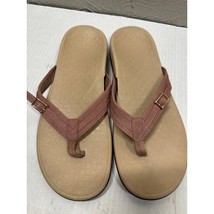 Vionic Womens Patty Sandal Mauve Fabric Thong Slide Toe Post Shoe Flat S... - $717.44 MXN