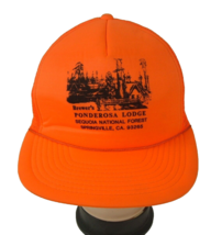 Vintage Trucker Hat Cap Snap Back Springville CA Ponderosa Lodge Orange ... - £23.32 GBP