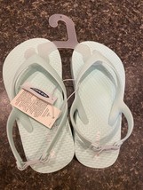 Old Navy Kids Flip Flops With Strap Size 6 ~ Teal Seafom Nwt - £3.16 GBP