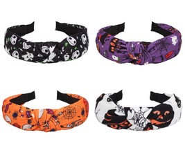 Spooky Halloween Headbands Set for Women Ghost Skeleton Pumpkin Bat Wide... - $23.48